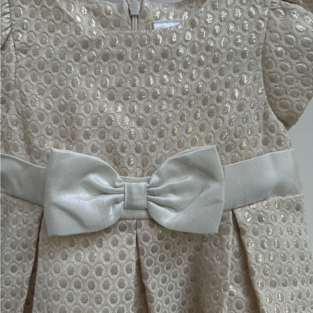 NWOT Gymboree 2T Girls Formal Gold Holiday Short Sleeve Dress